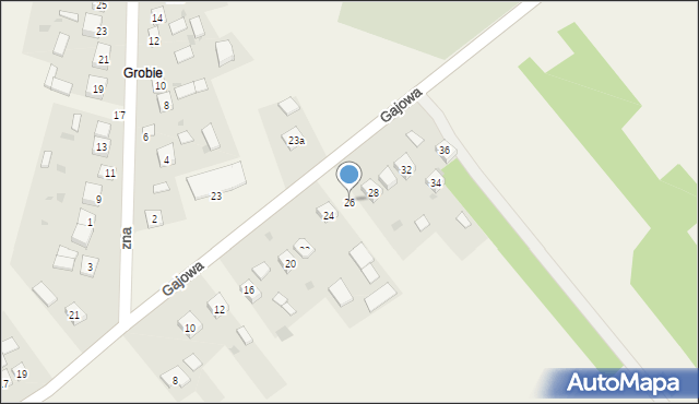 Mniów, Gajowa, 26, mapa Mniów