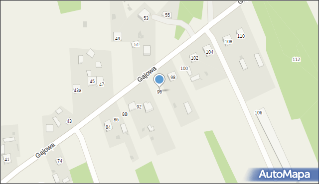 Mniów, Gajowa, 96, mapa Mniów