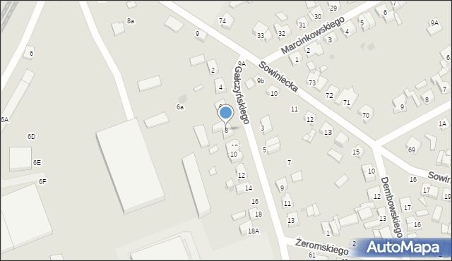 Mosina, Gałczyńskiego Konstantego Ildefonsa, 8, mapa Mosina
