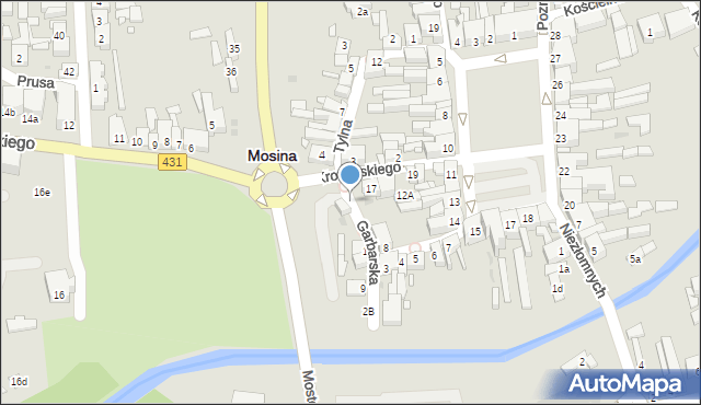 Mosina, Garbarska, 10, mapa Mosina