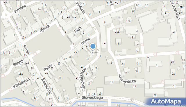 Myślenice, Gałczyńskiego Konstantego Ildefonsa, 2, mapa Myślenice