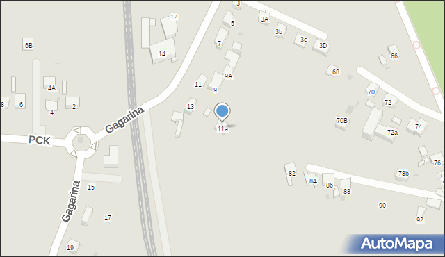 Mysłowice, Gagarina Jurija, 11a, mapa Mysłowice