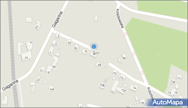 Mysłowice, Gagarina Jurija, 3D, mapa Mysłowice
