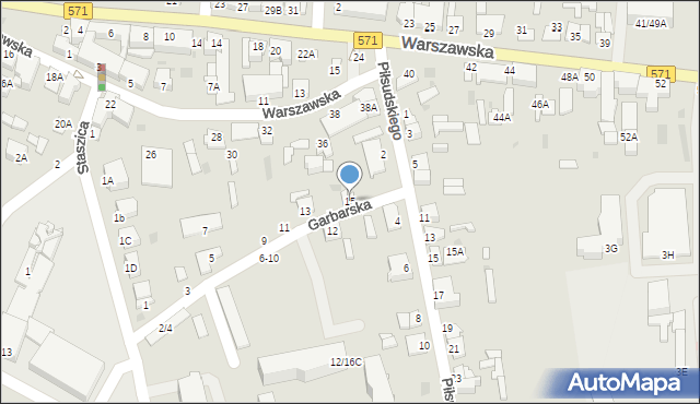 Nasielsk, Garbarska, 15, mapa Nasielsk