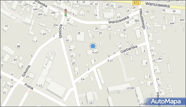 Nasielsk, Garbarska, 7, mapa Nasielsk