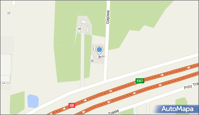 Nowa Bukówka, Gajowa, 38, mapa Nowa Bukówka