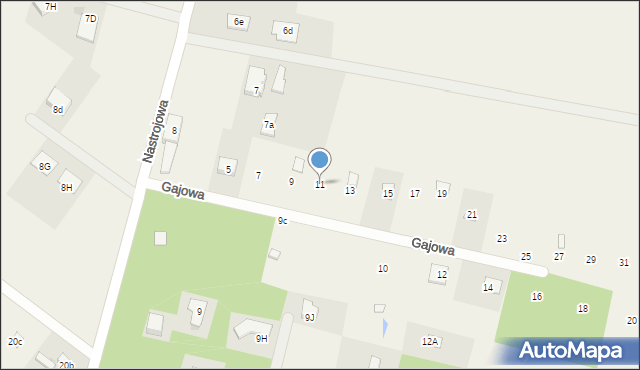 Nowy Adamów, Gajowa, 11, mapa Nowy Adamów