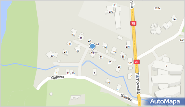 Nowy Sącz, Gajowa, 24, mapa Nowego Sącza