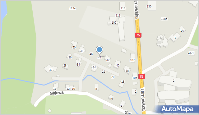 Nowy Sącz, Gajowa, 44, mapa Nowego Sącza