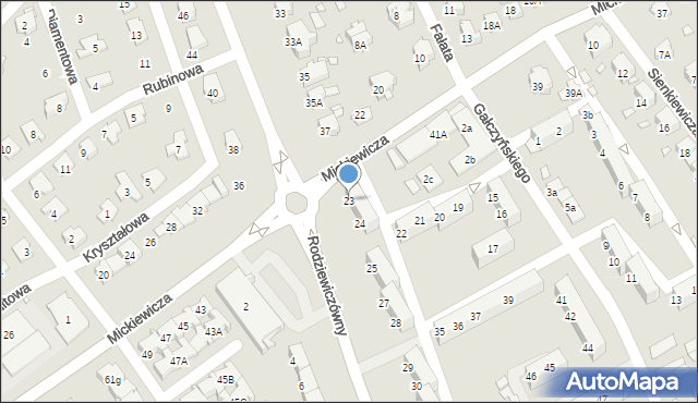 Nysa, Gałczyńskiego Konstantego Ildefonsa, 23, mapa Nysy