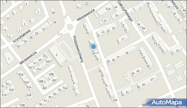 Nysa, Gałczyńskiego Konstantego Ildefonsa, 27, mapa Nysy