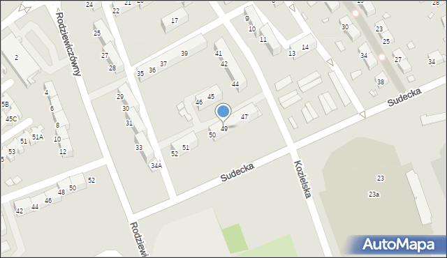 Nysa, Gałczyńskiego Konstantego Ildefonsa, 49, mapa Nysy