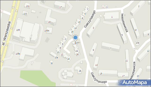 Olsztyn, Gałczyńskiego Konstantego Ildefonsa, 20, mapa Olsztyna