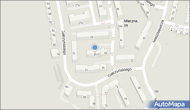 Olsztyn, Gałczyńskiego Konstantego Ildefonsa, 37, mapa Olsztyna