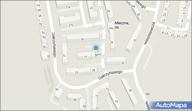 Olsztyn, Gałczyńskiego Konstantego Ildefonsa, 39, mapa Olsztyna