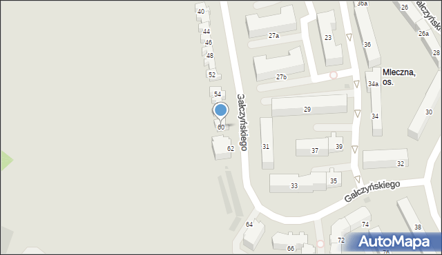 Olsztyn, Gałczyńskiego Konstantego Ildefonsa, 60, mapa Olsztyna