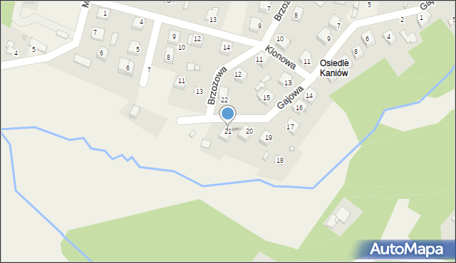 Osiedle Kaniów, Gajowa, 21, mapa Osiedle Kaniów