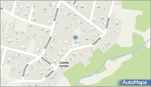 Osiedle Kaniów, Gajowa, 5, mapa Osiedle Kaniów