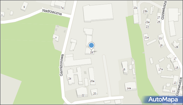 Ostróda, Garnizonowa, 14, mapa Ostróda