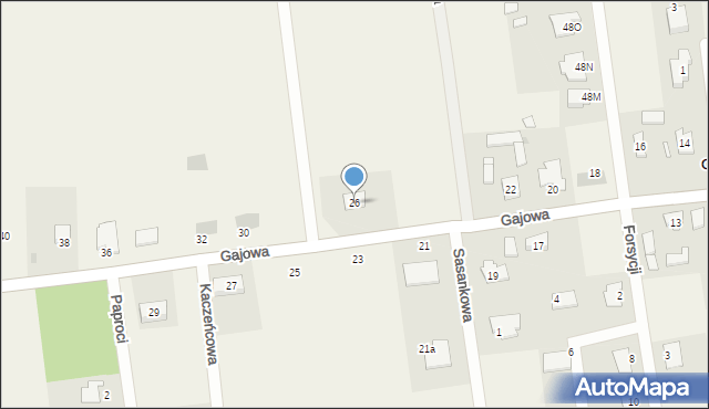 Ostrów, Gajowa, 26, mapa Ostrów