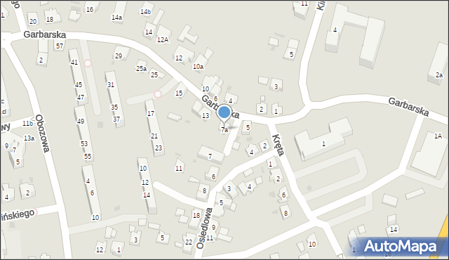 Oświęcim, Garbarska, 7a, mapa Oświęcimia