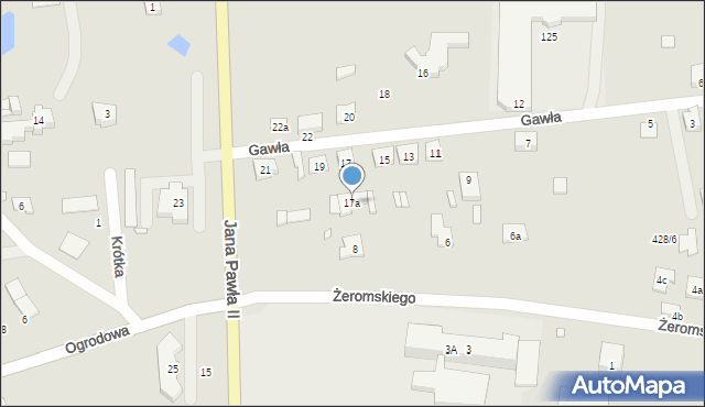 Otyń, Gawła, 17a, mapa Otyń