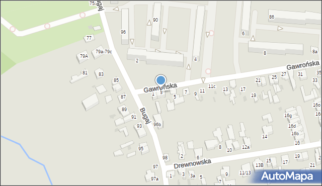 Pabianice, Gawrońska, 3, mapa Pabianic
