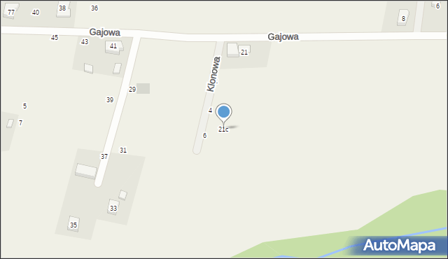 Paniowice, Gajowa, 21c, mapa Paniowice