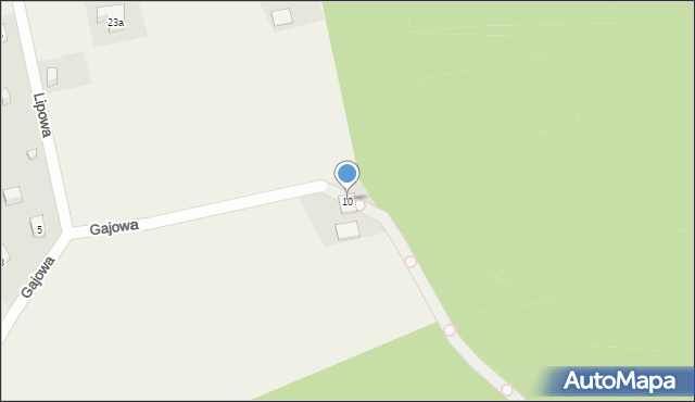 Pawełki, Gajowa, 10, mapa Pawełki