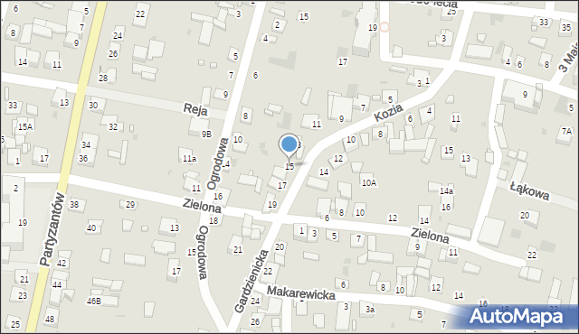Piaski, Gardzienicka, 15, mapa Piaski