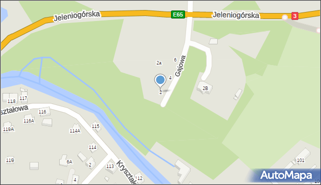 Piechowice, Gajowa, 2, mapa Piechowice