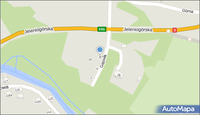 Piechowice, Gajowa, 6, mapa Piechowice