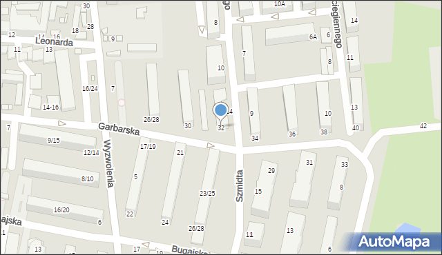 Piotrków Trybunalski, Garbarska, 32, mapa Piotrków Trybunalski