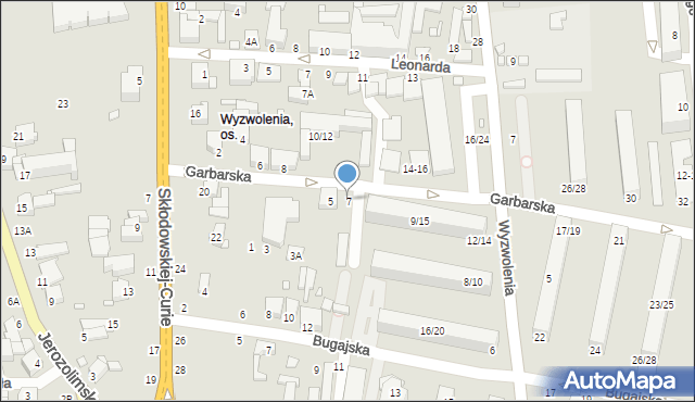 Piotrków Trybunalski, Garbarska, 7, mapa Piotrków Trybunalski