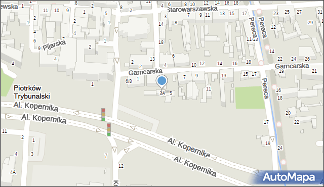 Piotrków Trybunalski, Garncarska, 3A, mapa Piotrków Trybunalski