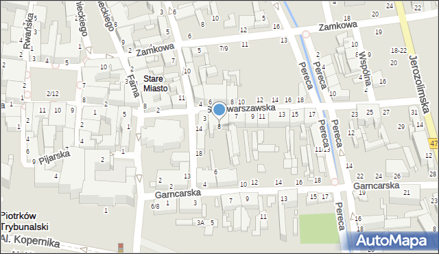 Piotrków Trybunalski, Garncarska, 8, mapa Piotrków Trybunalski