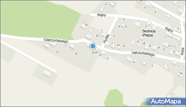 Płaza, Gałczyńskiego Konstantego Ildefonsa, 17, mapa Płaza