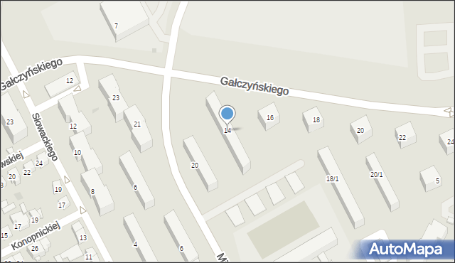 Płock, Gałczyńskiego Konstantego Ildefonsa, 14, mapa Płock