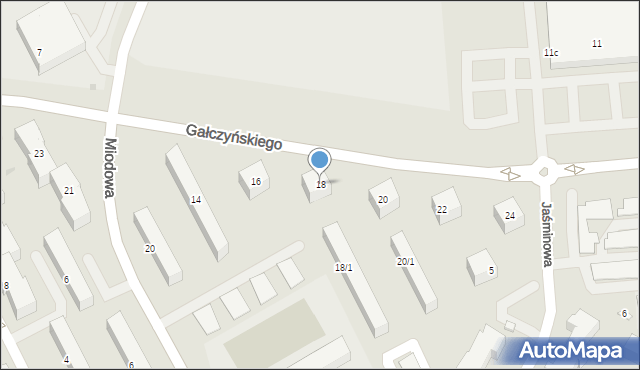 Płock, Gałczyńskiego Konstantego Ildefonsa, 18, mapa Płock