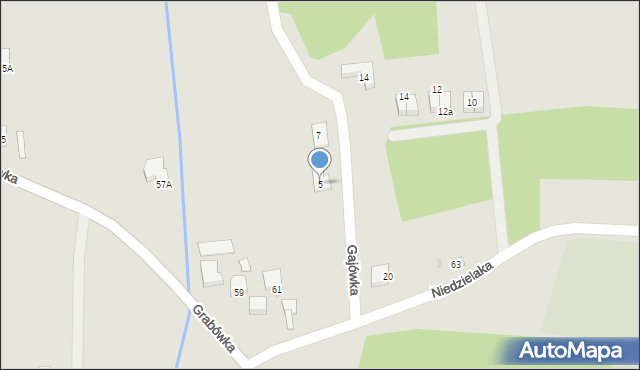 Płock, Gajówka, 5, mapa Płock