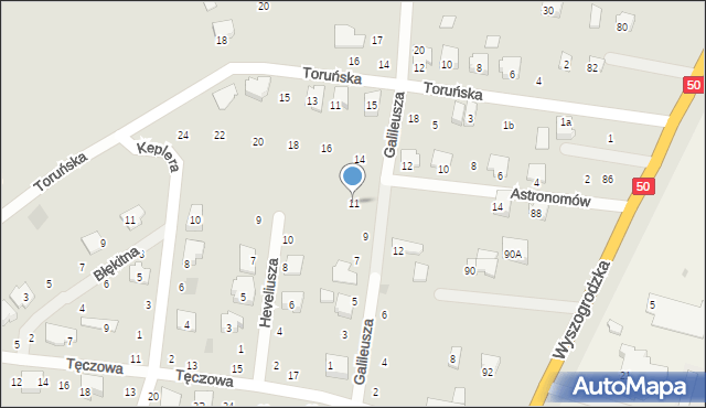 Płońsk, Galileusza, 11, mapa Płońsk