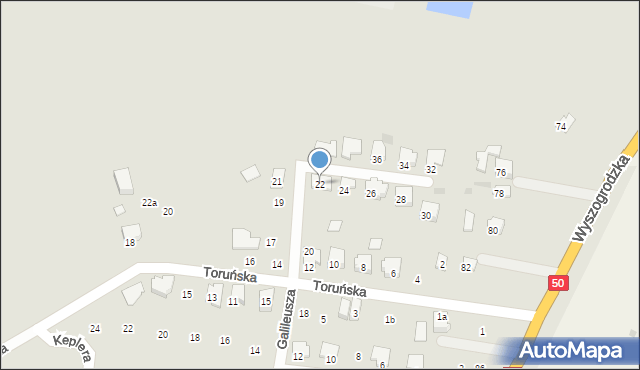 Płońsk, Galileusza, 22, mapa Płońsk