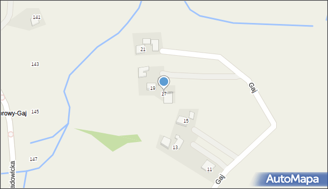 Poręba Wielka, Gaj, 17, mapa Poręba Wielka