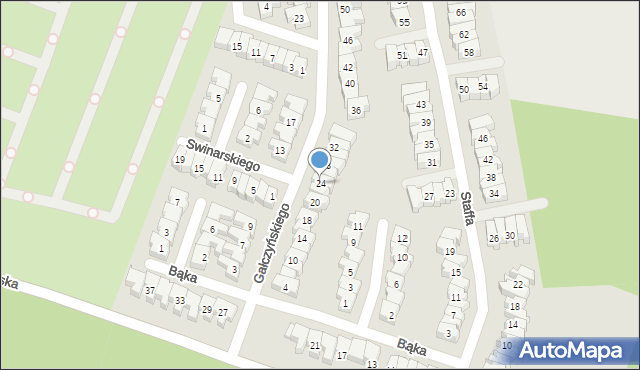 Poznań, Gałczyńskiego Konstantego Ildefonsa, 24, mapa Poznania