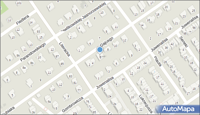 Poznań, Gajcego Tadeusza, 6, mapa Poznania