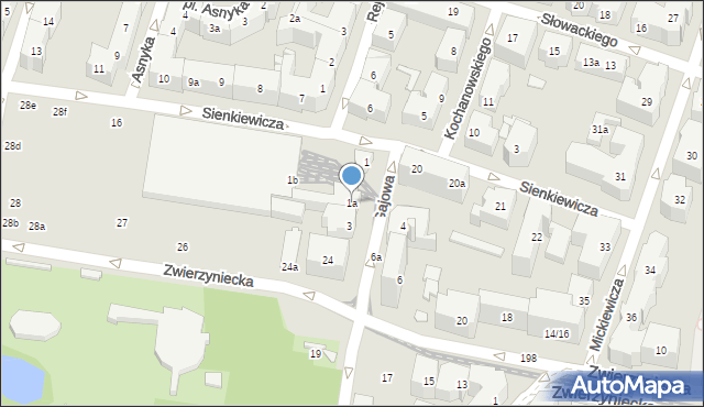 Poznań, Gajowa, 1a, mapa Poznania