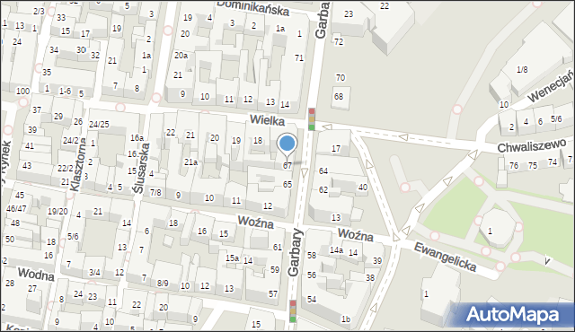 Poznań, Garbary, 67, mapa Poznania