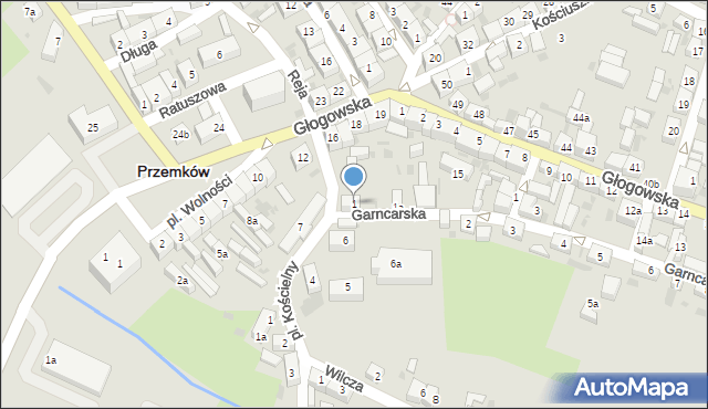 Przemków, Garncarska, 1, mapa Przemków