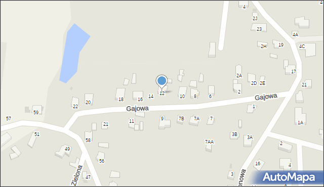Pszczyna, Gajowa, 12, mapa Pszczyny