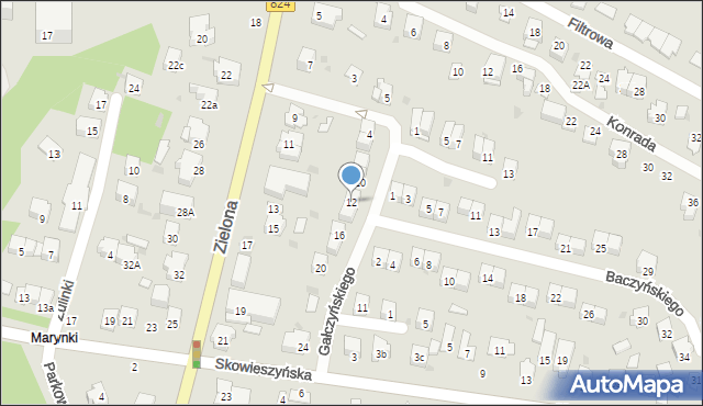 Puławy, Gałczyńskiego Konstantego Ildefonsa, 12, mapa Puław